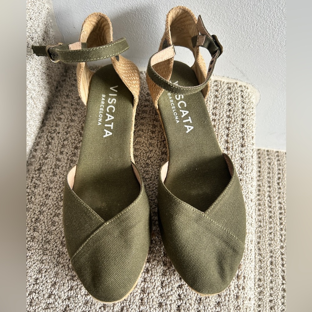 Viscata Pubol Espadrille Sandals in Olive Green